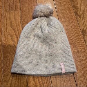 Kids BCBG Girls Tan Knit Pom-Pom Beanie One Size